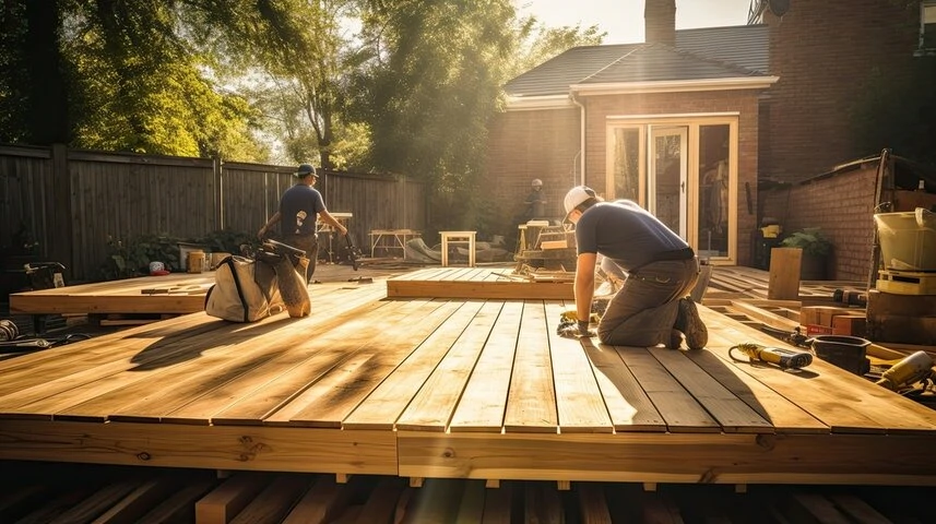 Premium natural wood deck with elegant craftsmanship in a Sacramento residential backyard